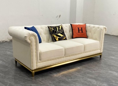 Chesterfield Ткань Диван Диван 3-местный Диваны Подушки Новый