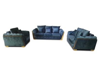 Комплект мебели Chesterfield: набор диванов 3+2+1, мебель из ткани, диван из трех частей.