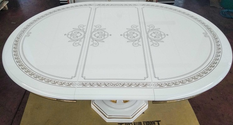 Обеденный стол круглый из дерева, круглый стол для столовой, круглый стол, итальянская мебель, новая.