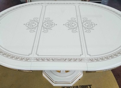 Обеденный стол круглый из дерева, круглый стол для столовой, круглый стол, итальянская мебель, новая.