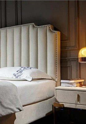 Кожаная кровать 2x, 3-х предметный набор спальни с 2 тумбочками. Современная новая роскошная мебель для спальни.