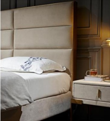 Кровать 2x, прикроватная тумба 3 шт. Набор спальни Дизайн Роскошной спальни Гостиничная мебель.