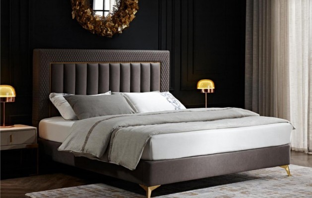 Спальня Комплект Кровать 2x Тумбочка 3 шт. Набор Дизайн Люкс Комплектные Наборы