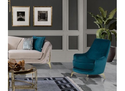 Круглое кресло дизайн гостиная обивка дерево обивка современный роскошь синий новый