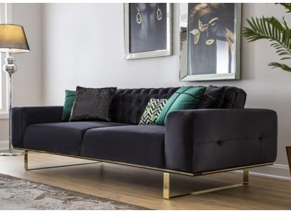 Moderne Sofa 4 Sitz Design Wohnzimmer Polster Holz Polster Moderne Luxus