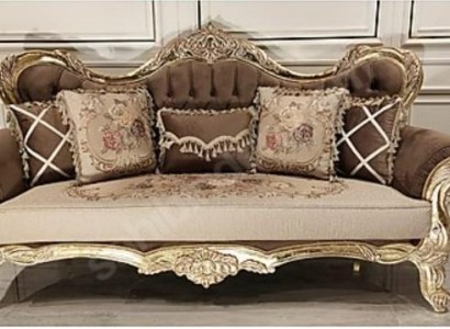 Chesterfield барокко трехместный диван диван ткань золото мебель
