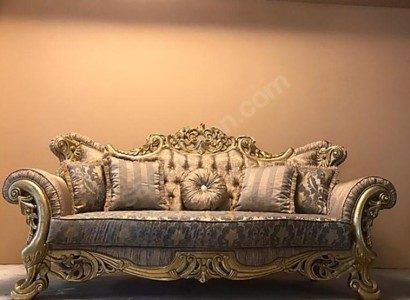 Chesterfield барокко трехместный диван, мебельная диванная ткань Gold