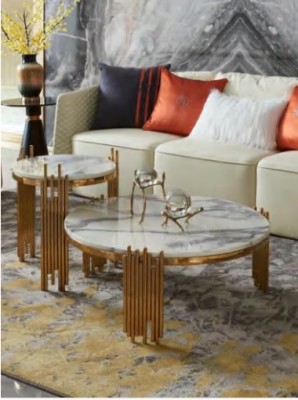 Edelstahl Beistell Rund Design Tisch Tische Gold Couch Wohnzimmer