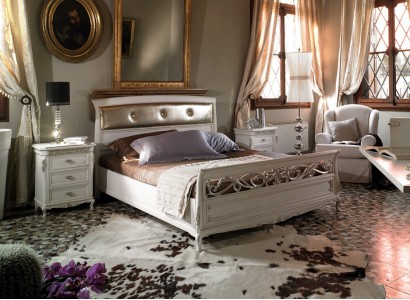 Schlafzimmer Möbel Einrichtung 3tlg. Set Komplett Bett Nachttischen Italien Neu Мебель для спальни 3-х предметный набор Комплект Кровать Тумбочки Италия Новый