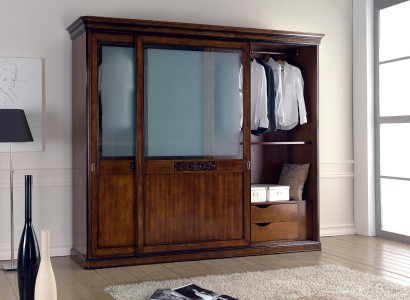 Schwebetüren Schrank Möbel Einrichtung Holz Итальянская спальня Шкафы
