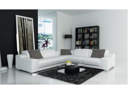 Ecksofa Sofa Couch Polster Wohnlandschaft Leder Eck Deko Sofas Garnitur