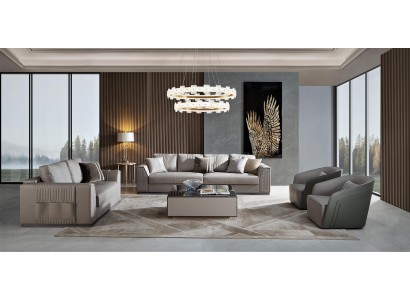 Elegante 3+2+1+1 Sofagarnitur Exquisites Design in stilvollem Grauton