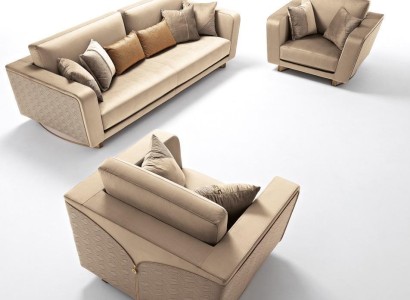 Sofagarnitur 311 Sitzer Set Design Sofa Polster Couchen Leder Итальянская мебель