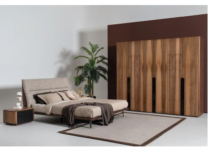 Современная спальня в итальянском стиле - комплект из 4 предметов в сером цвете.