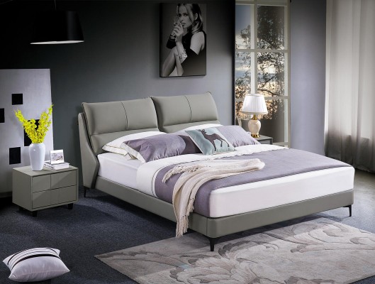 Роскошная спальня Мебель Кровать 2x Прикроватный столик Набор Кровати Отель Мебель 3шт. Обивка