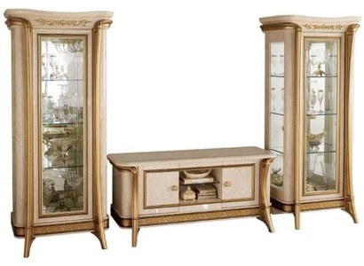 Тумба для гостиной 2x витрина, 3 части. Стенка мебель arredoclassic комплект дизайна.