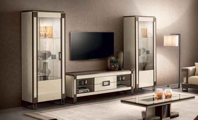 Дизайн стенки Sideboard 2x Vitrine RTV Lowboard Anrichte 3-х частей. Набор мебели для гостиной