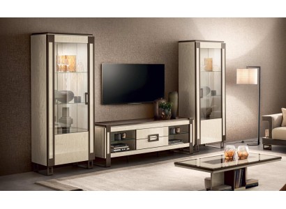 Дизайн стенки Sideboard 2x Vitrine RTV Lowboard Anrichte 3-х частей. Набор мебели для гостиной