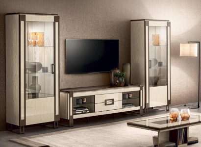 Дизайн стенки Sideboard 2x Vitrine RTV Lowboard Anrichte 3-х частей. Набор мебели для гостиной