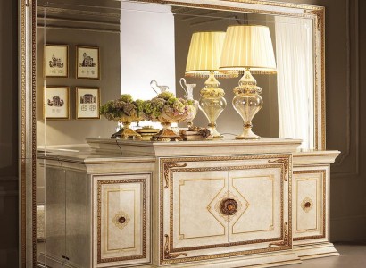 Классический комод с зеркалом xxl Шкаф буфет Итальянская мебель
