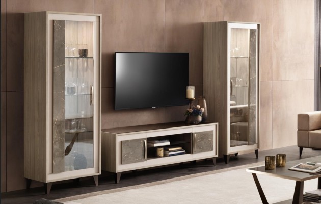 Дизайн настенного шкафа Sideboard 2x, тумбы для ТВ Lowboard, буфет 3-х частей, витрина.