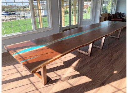 Esstisch River Table Echtes Holz Flusstisch 260x100 Massive Tische