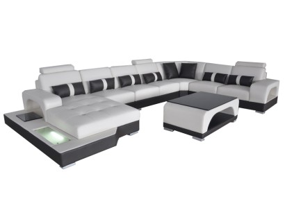 Ecksofa U Form+Couchtisch Modernes Polster Wohnzimmer Möbel Ecksofa Design Sofa