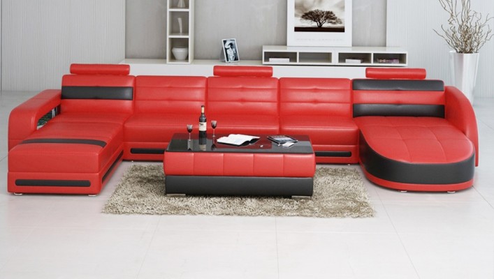КОЖАНЫЙ УГЛОВОЙ ДИВАН с USB ДИЗАЙНЕР PISA ГОСТИНАЯ МЕБЕЛЬ ДИВАН ДИВАН U ФОРМЫ COLO 3