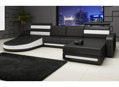 Ecksofa Sofa mit USB,Polster U Form Wohnlandschaft Ecksofa Xxl Schwarz Neu