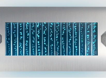 Панель с LED-подсветкой, водяная стена, современный дизайн, стены из воды, декоративная стена с пузырьками воды.