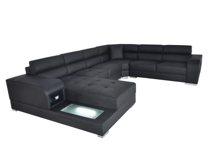 Кожаный диван угловой гостиная группа дизайн современный угловой диван U-образной формы G8029