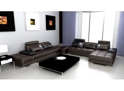 Ecksofa Sofa Couch Wohnlandschaft Ledersofa XXL Designer Sofas