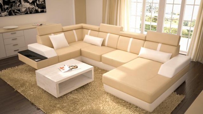 Дизайнерский угловой диван-гостиная с USB. Мягкий гарнитур. Диван из кожи. Новые диваны.