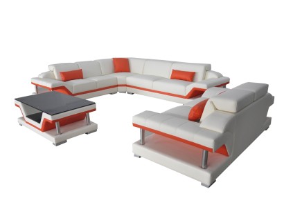 Ecksofa Sofa Eckgarnitur Couchtisch Komplett Set Sitz Polster Eckcouch Couch USB