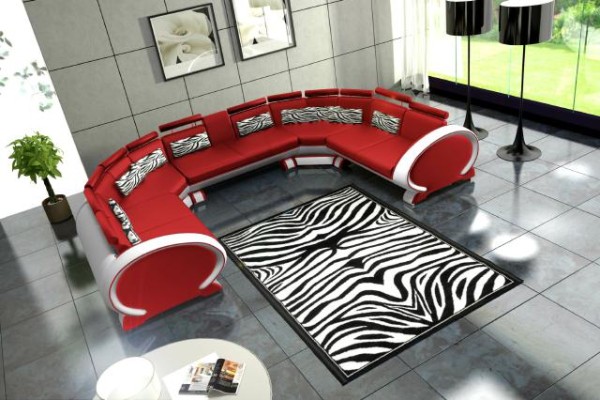 Кожаный диван с USB обивкой диван уголок мягкая мебель угловой диван красный.