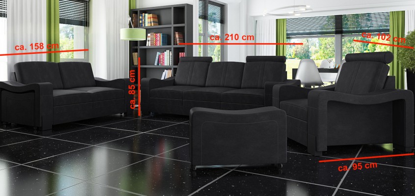 Комплект мягкой мебели из ткани 3+2+1, изготовленный на заказ, с подушками и USB-портом.