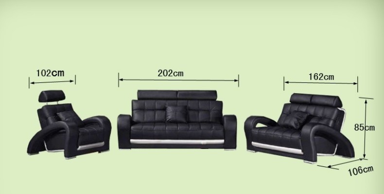 Кожаный диван с USB 3+2+1 секции, комплект для гостиной, современный дизайн диван B2023.
