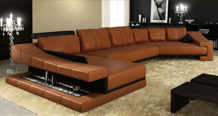 Кожаный угловой диван XXL для гостиной, дизайнерский диван Bigsofa PHM105.