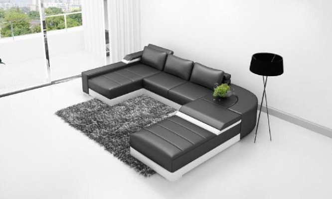 Угловой диван Eck Sofa с USB, кожаная обивка, мебельный комплект, зона отдыха, шезлонг Bellenberg.