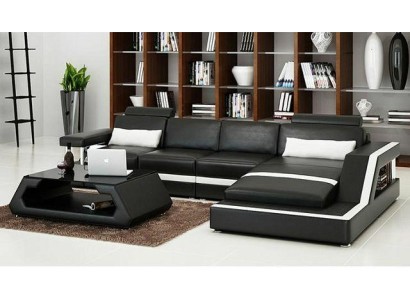 КУШЕТКА ИЗ КОЖИ XXL С USB И НАСТРОЙКОЙ LEDER ECKSOFA по размеру HH4