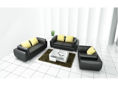 Ledersofa Couch Wohnlandschaft 3+2+1 Sitzer Garnitur Design Modern Sofa F_3014D