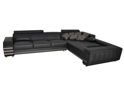 Eck Leder Sofa + USB Обивка Подушка Гарнитур Дивана Дизайн XXL L-образный угол