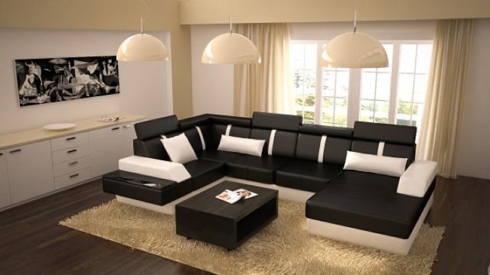 Дизайнерский угловой диван-кровать с обивкой, диван, кожаный диван, новый.