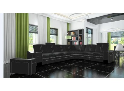 КОЖАНЫЙ УГЛОВОЙ ДИВАН-ГАРНИТУР ИЗ USB LEDER SOFA XXL CUSTOM MADE LIVING LANDSCAPE NEW.