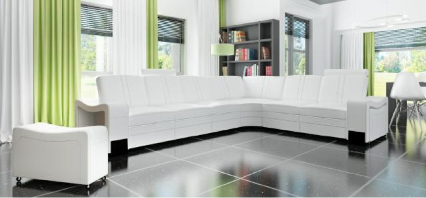 КОЖАНЫЙ УГЛОВОЙ ДИВАН-ГАРНИТУР ИЗ USB LEDER SOFA XXL CUSTOM MADE LIVING LANDSCAPE NEW.