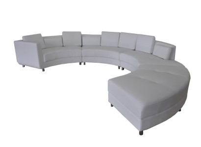 Ledersofa USB Runde Couch Wohnlandschaft Garnitur Design Modern Rund Sofa Neu