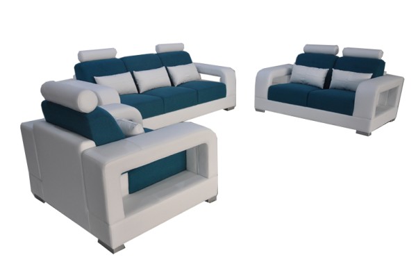 Sofa Couch Polster Wohnlandschaft Sitz Möbel Set Garnitur 3+2+1 Sofas mit USB