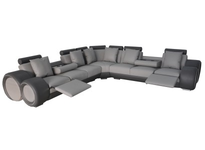 Ecke Leder Modern XXL Couch Wohnlandschaft Ledersofa Sofa L-Form + USB Couch Neu