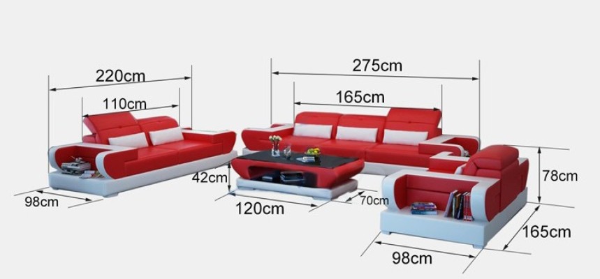 Комплект диванов: кожаный диван 3+2+1, современный диван с USB.