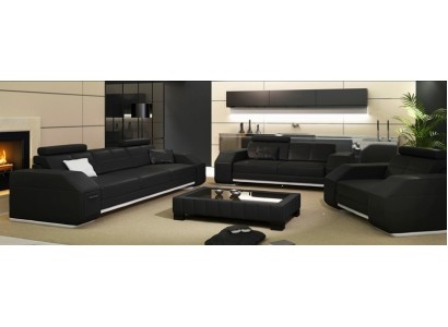 Ledersofa mit USB Sofagarnitur 3+2+1 Leder Couch Polster Sitz Designer Garnitur